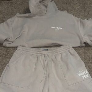 White Fox Boutique Gray Hoodie and sweatpants Set